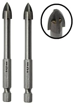 jjw-germany 2 St. HM Präzisions Glasbohrer Fliesenbohrer mit 4 Schneiden (D= 8,0 mm)