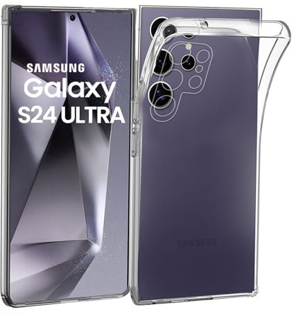 For Samsung Galaxy S24 Ultra Case Silicone Gel Protective Slim Bumper Soft Phone Cover - Crystal Clear Transparent