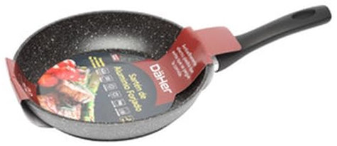 Levitantes Sartén de aluminio forjado 22 cm, efecto piedra, antiadherente, ideal para cocinar sin que se pegue, perfecta para saltear y freír.