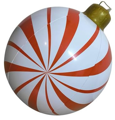 Holdes Aufblasbare Weihnachtskugeln, große aufblasbare Weihnachtskugeln, 63,6 cm (53,6 cm) | Verbessern Sie die Dekoration der PVC-Kugel für die Weihnachtsatmosphäre