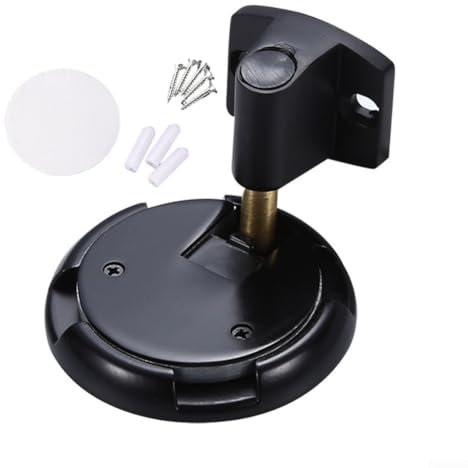Bodentürstopper, mechanischer Türstopper, Anti-Kollision, Zinklegierung, Türstopper, Wandschutz, ohne Bohren, verstellbare Höhe 10–25 mm, Türstopper für Türen verschiedener Größen (schwarz)