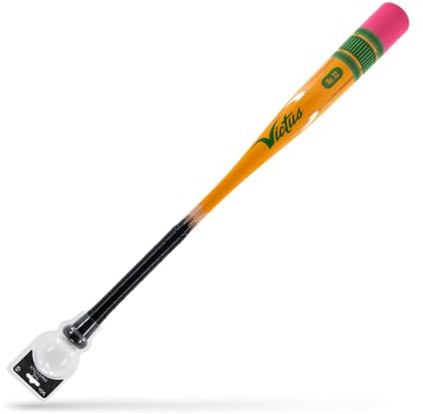Victus Yardstick, Plastic Baseball Bat for Kids with Custom Plastic Ball, for Use on Turf or Grass, 2 5/8” Barrel and Soft Touch Grip, Lightweight Backyard Baseball Set, 32”