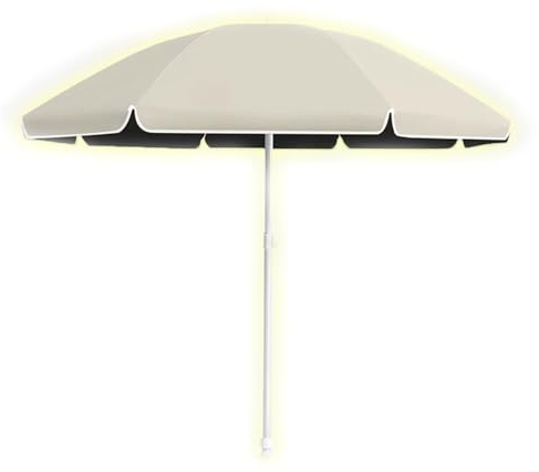 Sombrilla de jardín portátil de 7 pies – Parasol de altura ajustable para exteriores, sombrilla de picnic impermeable para pequeños patios y mercados, color albaricoque, protección UV