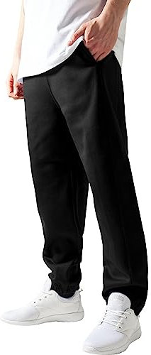 Urban Classics Herren Trainingshose Sweatpants, Jogginghose für Männer, Straight Leg, Reißverschlüsse an den Beinabschlüssen, 3XL, Black