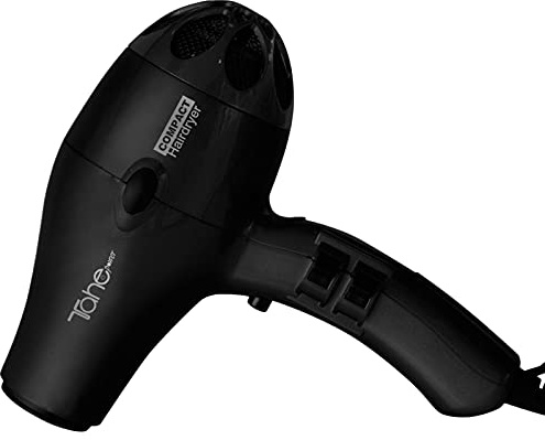 Tahe Secador de Pelo Profesional 2000W con 3 Temperaturas + Golpe de Aire frío, Filtro de Aire y Protección Térmica con 2 Boquillas + Difusor, Color Negro