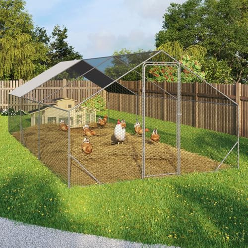 IDMarket - Enclos poulailler 18 m² Parc grillagé 6x3 M Acier galvanisé