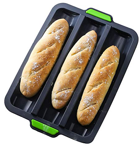 Koowaa French Bread Baking Tray Non Stick French Bread Mould Mini Baguette Baking Pan Home Bread Baking Mold Baguette Wave French Bread Bakeware