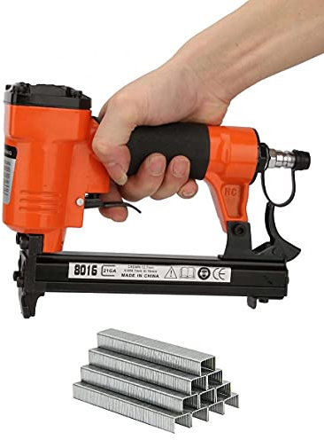 Di Tutto Per Tutti® Set 2 In 1 Graffettatrice Ad Aria Compressa 6-16MM | Spillatrice Pneumatica 8016 | + 5000 Graffette