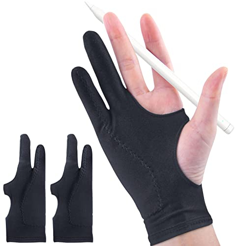 ANMONE 2er-Pack Zeichenhandschuhe, Handflchenablehnung fr iPad-Oberflchen, alle kapazitiven Touchscreen-Knstler, Rechts- und Linkshnder, Grafiktablett, Grafikmonitor, digitales Zeichnen, Skizzieren