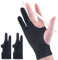 2-Pack Drawing Glove Palm Rejection for iPad Surface All Capacitive Touch Screen Artist Right/Left Hand Graphic Tablet, Graphics Monitor Digital Drawing Sketching, Inking, Coloring Two Finger Gloves