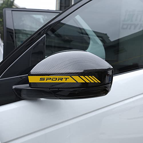 Autodomy Mirror Sticker | Pack 6 Units Car Mirror Stickers | Various Width stickers | Sports Design with Striped Stripes | Car stickers (Gold)