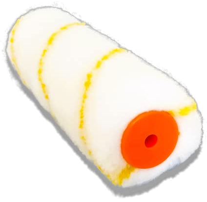 Quercos Farbwalze 12 cm. Ersatzwalze Midi. Kein Spritzer. Farbrolle Polyamid. Farbrolle für Wand und Decke, Malerrolle zum Malen. Malerwalze Gelbfaden Kombiwalze (A)