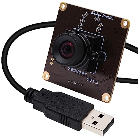 Svpro Global Shutter USB Kamera Board 90fps High Speed Webcam Modul mit verzerrungsfreiem M12 Objektiv,Zeitlupen Kamera 1920x1200 2MP AR0234 UVC Kameramodule für Computer,Laptop,Android Gerät