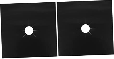 POPETPOP Gaz Faciles Protecteurs Ptfe à Cuisinière Antiadhésif en Nettoyer et 2pcs Résistants la Chaleur Couvre-brûleurs Noire pour Plaque Cuisson