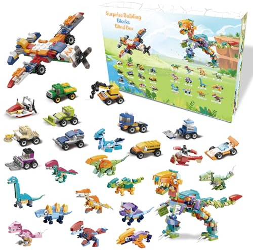 2025 Advent Calendar Christmas Building Bricks Set - 1099 PCS Festive Christmas Countdown Toy Playset, 24 Surprise Toys for Kids, Mini Vehicles & Dinosaur Model Gift for Boys Girls Ages 3+