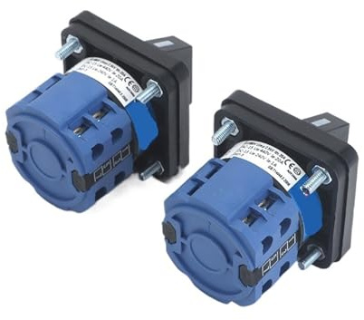 Interruttore di commutazione rotativo a camma con manopola di selezione dell'alimentazione, 20 A, 660 V, 2 fasi, 8 viti, montaggio a pannello, SZW26/LW26-20(0-4.2 01234 48X48mm)