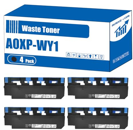 Compatible for Konica Minolta A0XP-WY1 Waste Toner Container Bizhub C452 C552 C652 C654e C754e C659 C759 Printers, High Yield 58000 Pages, Accurate Imaging Rich Colors (4 Pack Black)