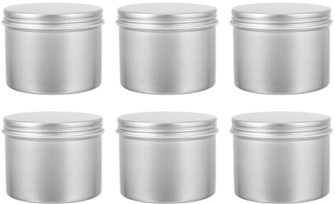 Alipis Lot de 6 Boîtes à Cosmétiques en Aluminium 100 Ml Bouchon à Vis sans Bord Boîtes de Conservation Rondes pour Cosmétiques Thé Bougies et Voyage