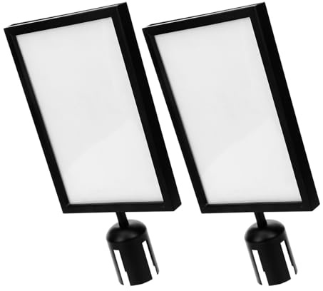 VILLFUL Porta Cartello A4 Supporto in Metallo Nero, Cornice Ritratto per Controllo della Folla, Portacartello da Pavimento Portatile per Negozi, Eventi e Aree Pubbliche, Set da 2