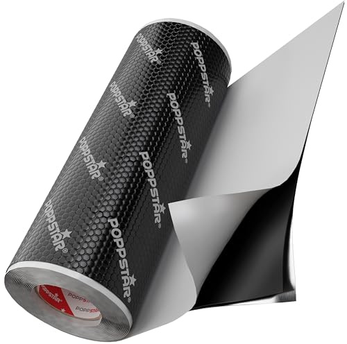 Poppstar Alubutyl ljudisolering för bil självhäftande (dämpmatta 2 mm, 5 m × 40 cm (2 m²)), svart