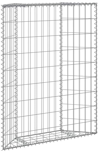 Mokuyary Lit surélevé à gabion en trapèze 80x20x100 cm Jardin