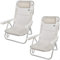 Aktive 62254 - Pack de 2 sillas plegables multiposición para playa, jardín, terraza o camping, 5 posiciones diferentes, Altura 21 cm, medidas 48x45,5x84 cm, Reforzadas, incluye asa de transporte
