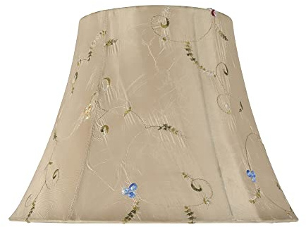 Aspen Creative 30017A Transitional Bell Shaped Spider Construction Lamp Shade, Gold, 7 Top x 13 Bottom x 9-1/2 Slant Height