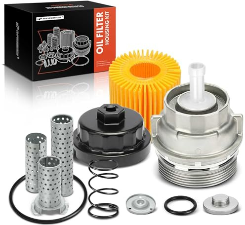 A-Premium Engine Oil Filter Cap Assembly Kit Compatible with Toyota and Lexus Vehicles - 2005-2021 - Avalon, Camry, Highlander, RAV4, Sienna, Tacoma, Venza - Replaces 15620-31060, 15643-31050