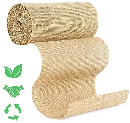 Rustikaler Jute Tischläufer - Jute läufer Breit 15M x 30CM- Hochwertiger natürlicher Jutestoff - Vielseitig & Anpassbar - Perfekt für Hochzeiten, Partys und Wohnkultur