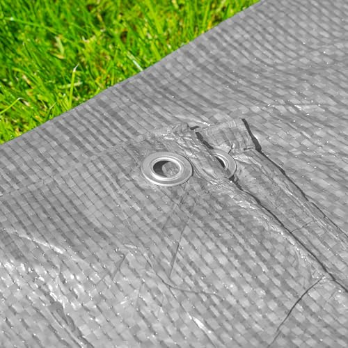 Waterproof storm gray multipurpose tarpaulin,tarp coverup/camping ground sheet/garden keep dry cover/car boot sheet,light & easy to store(4m x 5m)