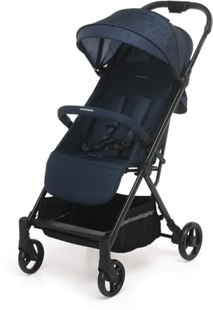 Foppapedretti Passeggino Compatto Voilà, per bambini 0-22 Kg (0-4 anni), Chiusura ad 1 mano, Self-Standing, Schienabile Regolabile, Trasportabile, Porta Oggetti, Telaio in Alluminio, Marina