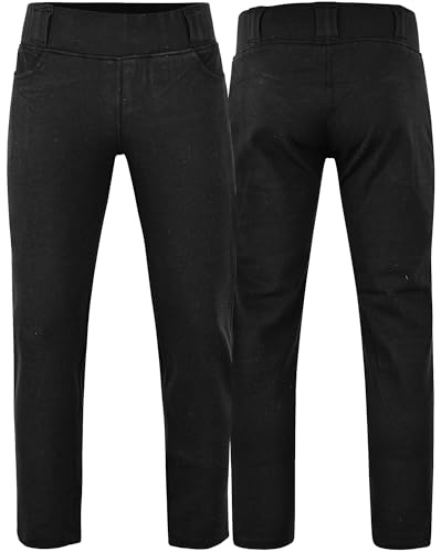 BULLDT Damen Motorrad Leggings Hose Motorradhose Aramid gefüttert mit Abnehmbarer Protektoren (DE/NL/SE/PL, Bundweite & Schrittlänge, 36, 28, Schwarz)