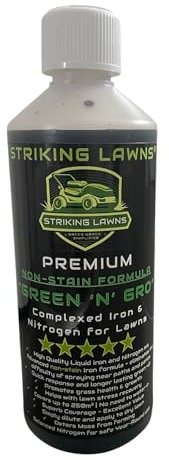 HIGH NITROGEN HIT Lawn Feed by Striking Lawns – Fast-Acting Liquid Grass Fertiliser with Magnesium | Fast Green-Up | NPK 25-0-0 | Lawn Stress Recovery & Red Thread Control (Green 'N' Gro)