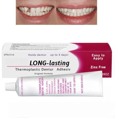 Therm/oplastic Den/ture Adh/esive, Den/ture Fixation Adh/esive, Kit di riparazione Den/ture, Materiale di riempimento dei denti, Den/ture senza zinco Adh/esive Crema fissativa, Dan comoda e sicura per