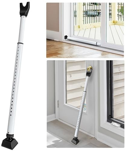 ToBeGreat Adjustable Door Security Bar 25-45 Inch Upgraded Sliding Patio Bar,Heavy Duty Door Lock Security Door Jammer Door Stoppers, Portable Travel Security for Hotel, Screen Door Hardware Durable