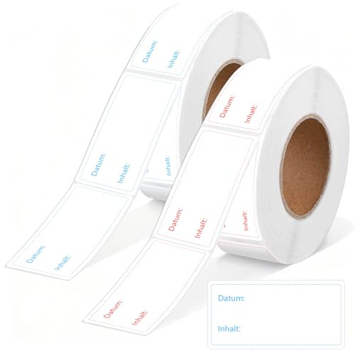 1000 Pcs Gefrieretiketten zum Beschriften, 50 x 25mm Gefrieretiketten Selbstklebend Ablösbar Wasserfeste Gefrierdosen Etiketten Küchenetiketten für Lebensmittelbehälter Gläser Marmelade