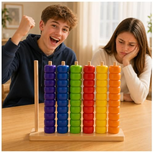 Toywoo Wooden Giant Color Matching & Stacking Game - Fast-Paced Family Challenge Board Game for Kids & Adults, Screen-Free Brain Teaser Puzzle for Game Night & Educational Play