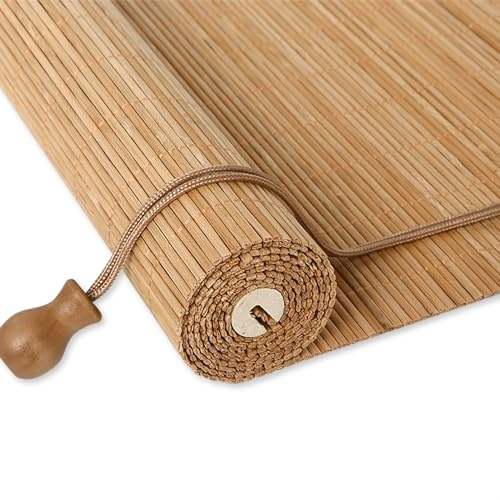 Cedario Natural Bamboo Blinds for Windows, Light Filtering Roller Blind | Roll-up bamboo roller blinds, easy install, light filtering, for indoor windows and sheltered patios, balconies and gardens