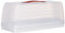 CURVER Transportbox für Kuchen, mit Transporthaube und Tragegriff, rechteckig, spülmaschinenfest, transparent/weiß, 35x15x14cm, groß