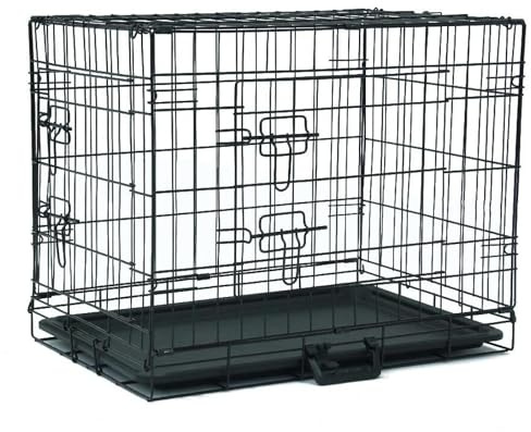 Pet Dog Puppy Cat Metal Foldable Carry Transport Training Cage Crate (60L x 46W x 51H CM)