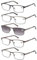 EYECEDAR 5 Stuks Lesebrille Herren Rechteck Rahmen Edelstahl Material Metall Federscharniere Enthalten Sonne Lesebrille +2.00