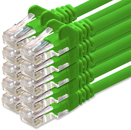 1aTTack.de Câble Réseau Cat6 Cat 6-10x 0,5m - RJ45 Ethernet LAN DSL Routeur Modem - Vert