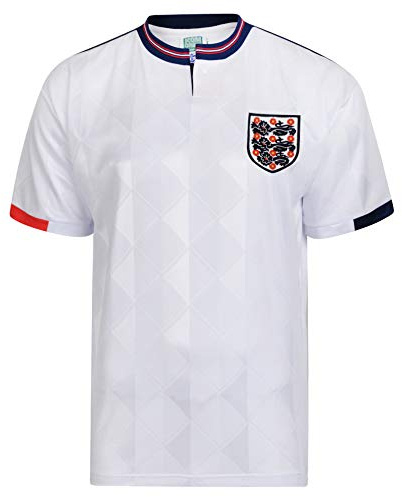 Score Draw England 1989 Retro Football Shirt White X-Large Polyester