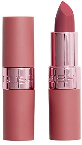 GOSH Lipstick Luxury Rose with Light Sheen I Intense Nude Shades for Natural Lips I Highly Pigmented, Moisturising Lip Stick for Soft Lips I Long-Lasting, Fragrance-Free & 100% Vegan I 004 Enjoy