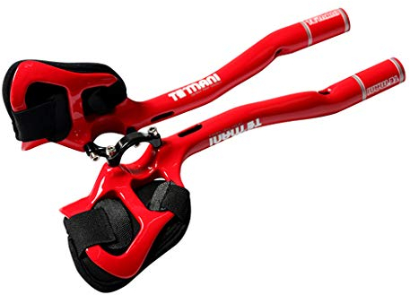 OYHN Fahrrad Rest Lenker TT Rest Aero Bar Triathlon Carbon Fahrradstütze Lenker Rennrad Bike Lenker Verlängerungsstange Stützrohr,Rot