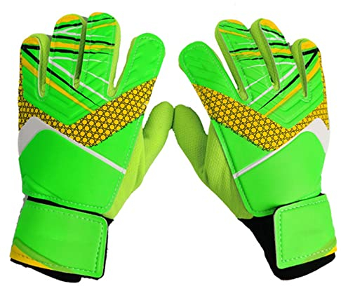 Yolispa Kinder Torhüterhandschuhe Torwart Fußballhandschuhe 5 Finger Schutz Retrein Jungen Fußball Latexhandschuhe