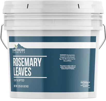 Earthborn Elements Rosemary Leaves 1 Gallon Bucket, Cut & Sifted, Versatile Herb (2.25 Pound)