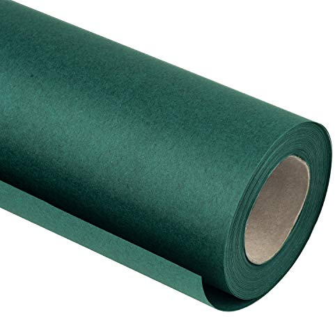 RUSPEPA Rotolo Di Carta Kraft Verde - 44,5 Cm X 30 M - Carta Riciclabile Perfetta Per Artigianato, Arte, Confezionamento, Imballaggio, Posta, Spedizione, Paglioli E Pacchi
