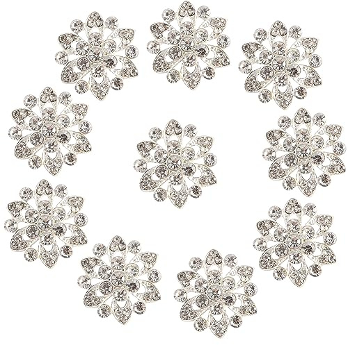 GORGECRAFT 10 pz Bottoni con Gambo Strass Lega di Cristallo A Forma di Fiore Bottoni Decorativi Applicazioni Abbellimenti in Vestiti Decorazione di Gioielli Fai da Te per Artigianato Bouquet di Festa