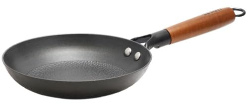 lätt Home Sartén Hierro Fundido Antiadherente 24 cm Diámetro Aptos para Cocina de Inducción Vitrocerámica Gas Horno Parrilla Lavavajillas - Mango Madera Acacia Removible - Libre de PFOA